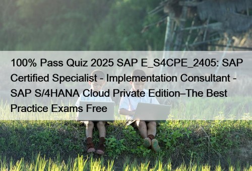 100% Pass Quiz 2025 SAP E_S4CPE_2405: SAP Certified ...